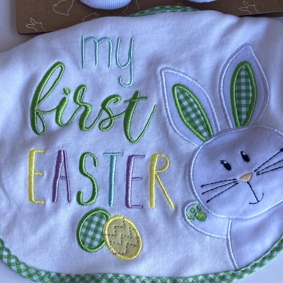 Baby Essentials My First Easter Bib & Sock Set A.D. Sutton NEW Bunny Rabbit - Picture 3 of 8